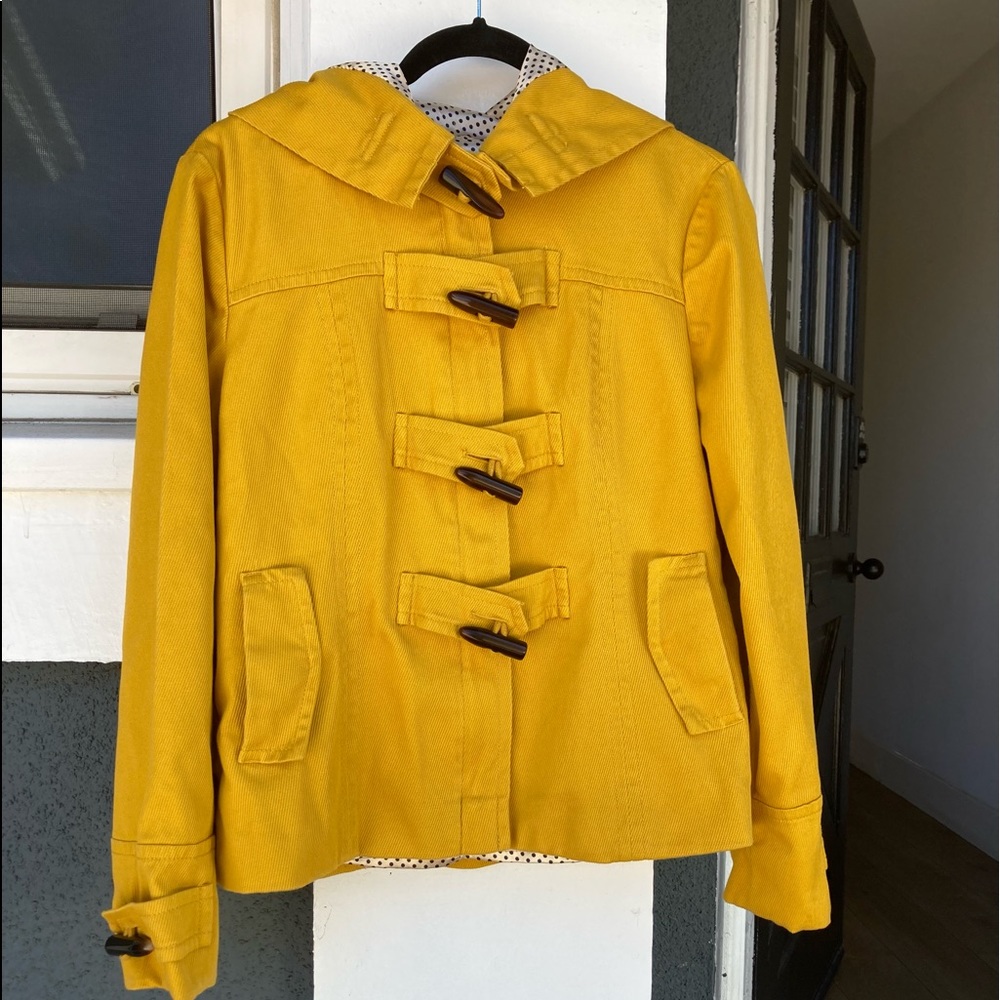 Banana Republic Yellow Hooded Toggle Jacket - Picture 2 of 13